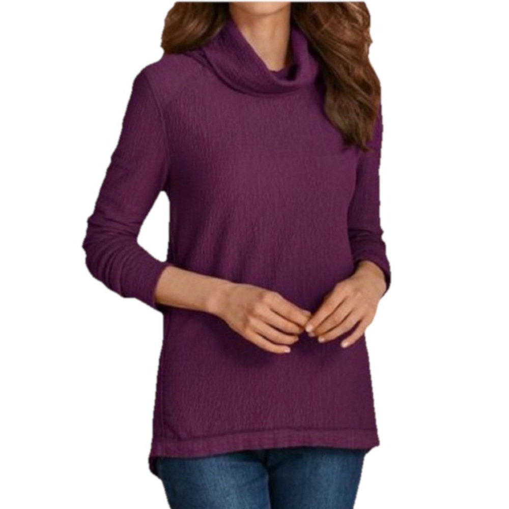 Soft Surroundings Chelsea Cowl Neck Sweatshirt Top Large